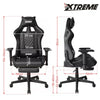 Gaming Chair with Bluetooth Speakers RGB LED Lights & Reclining Footrest Black