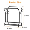 Heavy Duty Double Clothes Rail Rack Garment Hanging Display Stand Shoes Shelves