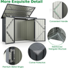 Metal Garden Shed Flip Top Lockable Outdoor Tool Bin Storage Weatherproof Grey