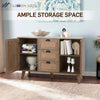 Rattan Cabinet Sideboard Buffet Storage Cabinet with Doors Drawers Living Room