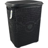 65 Liters Large Laundry Basket & Lid Washing Clothes Hamper Bin Knit Style New