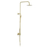 Bathroom Thermostatic Bar Mixer Shower Shower Kit Fixed Head Brushed Brass Round