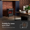 Electric Stove Heater 1900W Freestanding Fireplace LED Flame Glass Panel Black