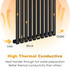 Vertical Radiator Black Oval Column Single 1600 x 392 Tall Upright Modern Rads