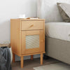 Bedside Cabinet SENJA Rattan Brown 40x35x65 Solid Wood Pine R9Z6