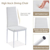 4x White Faux Leather Dining Chairs&Round Tempered Glass Golden Leg Dining Table