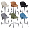 2X Breakfast Bar Stools Thickened Pad Linen Dining Chairs for Counter Kitchen