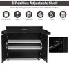 Kitchen Island Cart Rolling Storage Trolley Cart Serving Utility Trolley Black