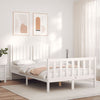 Gecheer Bed Frame with Headboard White 120x200 Solid Wood Bed Frame Q0F4