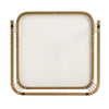 Nesting Coffee Table Side Table with Drawer Marble Exterior Square Set of 2