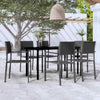 7 Piece Garden Dining Set Black