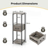 3 Tier Tall Metal Plant Stand Indoor Plant Table Display Shelf w/ Drawer