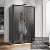 Black Shower Enclosure And Tray Sliding Door Wet Room Cubicle 8mm Nano Glass