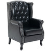 Chesterfield-style Wing Back Tufted Accent Chair Black