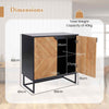 Console Cabinet Sideboard Buffet Cabinet with shelf and Metal Legs-Black
