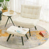 Upholstered Velvet Fabric Armchair and Footstool Adjustable Back Lounge Chair UK