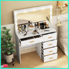 Vanity Dressing Table Makeup Desk With 5 Drawers Hollywood LED Lighted Mirror