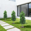 2Pcs 90cm Artificial Bay Laurel Tree with Ground Spikes, UV Resistant Fake Plant