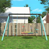 Kids Swing Set PlayFrame Nest Tree Swing Climbing Ladder Seesaw Metal Frame Blue