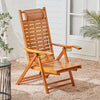 Bamboo Sun Lounger Garden Deck Chair Recliner Sun Chair Bed 5 Level Adjustable