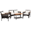 4 Pieces Outdoor Patio Furniture Set PE Rattan Patio Conversation Set w/Cushions