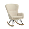 Creamy Style Lambswool Upholstered Teddy Fabric Armchair Lazy Rocking Chair Sofa
