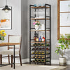 Tribesigns 20 Bottle Wine Bakers Rack, 9 Tier Freestanding Wine Rack,Brown