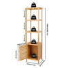 Tall Bamboo Bathroom Storage Cabinet Unit Cupboard with 3 Open Shelves