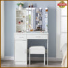 Dressing Table with 10 LED Lights Mirror Stool 6 Drawers Vanity Set Makeup Desk