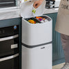 Kitchen Rubbish Waste Bin Recycling Dual Multi Compartment Pedal Dustbins Wheels