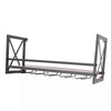 Wall Mounted Wine Rack Gin Shelf Rack Bottle 5 Glass Holder Home Bar 1 Layer
