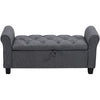 Chesterfield Ottoman Bed End Bench Armed Storage Box Linen Padded Window Seat