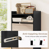 Freestanding Wooden Shoe Rack with Open Storage-Black
