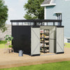 Metal Pent Roof Garden Shed Outdoor Double Door Storage for Tools Bike Warehouse