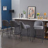 2X Breakfast Bar Stools Thickened Pad Linen Dining Chairs for Counter Kitchen