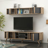 Large Modern Retro TV Cabinet & Wall Unit Finished in Anthracite Grey