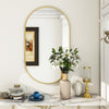 Modern Oval Mirror Wall Mounted Metal Frame Glass Vanity Makeup Bathroom Decor
