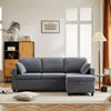 L-Shaped Corner Sofa Bed with Storage 3-Seater Pull out Convertible Sleeper Grey