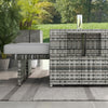 Recliner Rattan Sun Lounger w/ Storage Tea Table & Footstools, Grey