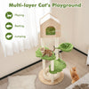 Wooden Cat Tree 139 cm Tall Cat Climbing Stand 5-Layer Cat Activity Center