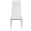 Set of 4 Modern Kitchen Dining Chairs White Faux Leather High Back Chrome Legs