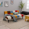 Patchwork Fabric Sofa bed Click Clack Couch Recliner Metal Frame Bed