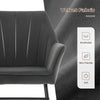 2PC Grey Dining Chair Velvet Padded Seat Dining Room Kitchen Chair Modern