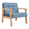 Solid Wooden Frame Scandi Linen Armchair Mini Sofa Button Upholstered Kids Chair