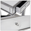 2 Tier Luxury Silver Mirrored Side Table Nightstand w/ Drawer Sofa Side Bedside