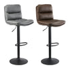 2pcs Bar Stools Faux Leather Padded Seat Stools Metal Base Barstools Grey/Brown