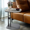 Pedestal Small Side Table Sofa Drinking Table Saddle Leather Tray Top End Table
