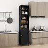 Bathroom Tall Cabinet Slim Freestanding Storage Organizer-Black