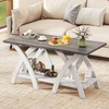 Coffee Table Farmhouse Rectangular 2 Tier Storage Shelf X Frame Living Room Home