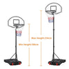 Basketball Hoop System Portable 1.9-2.5M Height-Adjustable Basketball Goal Black